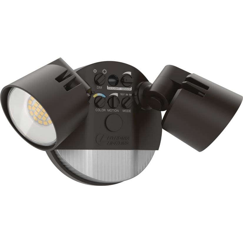 Lithonia Lighting HGX LED 2RH ALO SWW2 120 PIR DDB M2 HGX Security Homeguard Floodlight, (2) Lamps, 21, 26 W Fixture, 120 V, Dark Bronze Housing